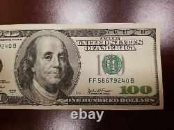 Series 2003 A US One Hundred Dollar Bill $100 Atlanta FF 58679240 B