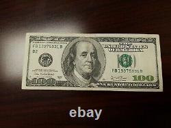 Series 2003 A US One Hundred Dollar Bill $100 New York FB 19975931 B