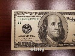 Series 2003 A US One Hundred Dollar Bill $100 New York FB 83668996 B