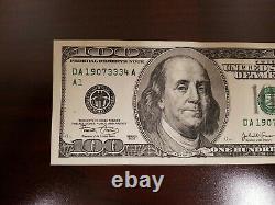 Series 2003 US One Hundred Dollar Bill $100 Boston DA 19073334 A