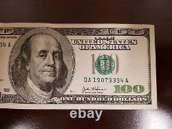 Series 2003 US One Hundred Dollar Bill $100 Boston DA 19073334 A