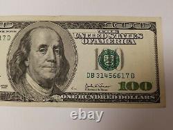 Series 2003 US One Hundred Dollar Bill $100 New York DB 31456617 D