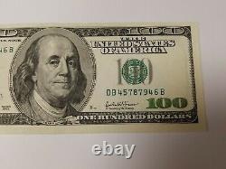 Series 2003 US One Hundred Dollar Bill $100 New York DB 45787946 B