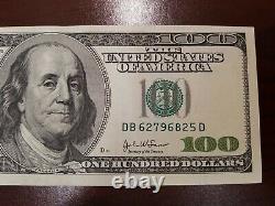 Series 2003 US One Hundred Dollar Bill $100 New York DB 62796825 D