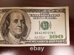 Series 2003 US One Hundred Dollar Bill Note $100 New York DB 61957279 C