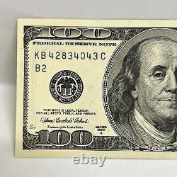 Series 2006A US One Hundred Dollar Bill Note $100 New York KB 42834043 C