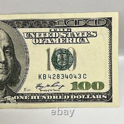 Series 2006A US One Hundred Dollar Bill Note $100 New York KB 42834043 C