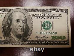 Series 2006 A US One Hundred Dollar Bill $100 Atlanta KF 05018549 B