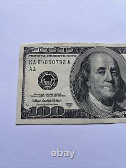 Series 2006 A US One Hundred Dollar Bill $100 Boston KA 64050792 A