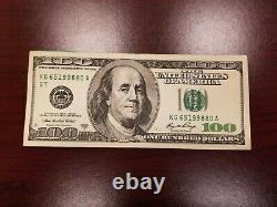 Series 2006 A US One Hundred Dollar Bill $100 Chicago KG 65199880 A