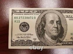 Series 2006 A US One Hundred Dollar Bill $100 Dallas KK 27238872 B