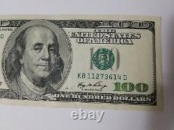 Series 2006 A US One Hundred Dollar Bill $100 New York KB 11273614 D