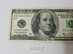 Series 2006 A US One Hundred Dollar Bill $100 New York KB 13493062 E