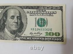 Series 2006 A US One Hundred Dollar Bill $100 New York KB 13493062 E