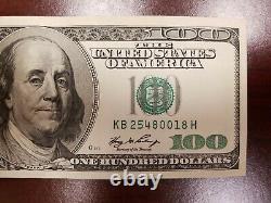 Series 2006 A US One Hundred Dollar Bill $100 New York KB 25480018 H crisp