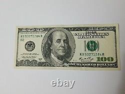 Series 2006 A US One Hundred Dollar Bill $100 New York KB 53271284 R