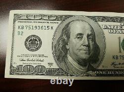 Series 2006 A US One Hundred Dollar Bill $100 New York KB 75193615 K