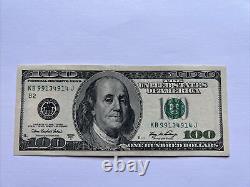 Series 2006 A US One Hundred Dollar Bill $100 New York KB 99134914 J