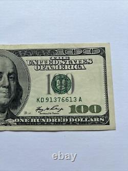Series 2006 A US One Hundred Dollar Bill Note $100 Cleveland KD 91376613 A