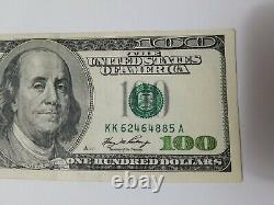 Series 2006 A US One Hundred Dollar Bill Note $100 Dallas KK 62464885 A