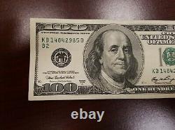 Series 2006 A US One Hundred Dollar Bill Note $100 New York KB 14842985 D