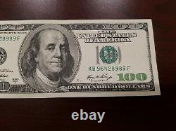 Series 2006 A US One Hundred Dollar Bill Note $100 New York KB 96428989 F