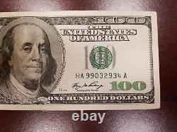 Series 2006 US One Hundred Dollar Bill $100 Boston HA 99032934 A