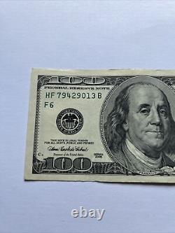 Series 2006 US One Hundred Dollar Bill Note $100 Atlanta HF 79429013 B
