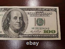 Series 2006 US One Hundred Dollar Bill Note $100 Dallas HK 05015424 D