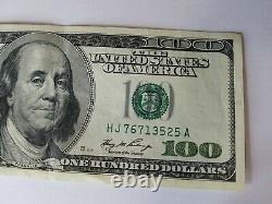 Series 2006 US One Hundred Dollar Bill Note $100 Kansas City HJ 76713525 A
