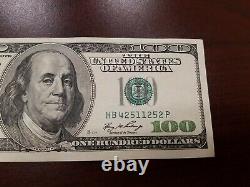Series 2006 US One Hundred Dollar Bill Note $100 New York HB 42511252 P