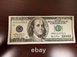 Series 2006 US One Hundred Dollar Bill Note $100 New York HB 61318751 K