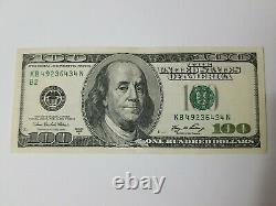 Series 2006 US One Hundred Dollar Bill Note $100 New York KB 49236434 N