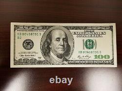 Series 2006 US One Hundred Dollar Bill Note $100 New York KB 80488791 Q