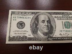 Series 2006 US One Hundred Dollar Bill Note $100 Richmond HE 75866319 A