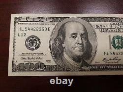Series 2006 US One Hundred Dollar Bill Note $100 San Francisco HL 54422353 E