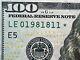 Series 2009a Star Note $100 Le01981811 One Hundred Dollar Bill Birthday Note