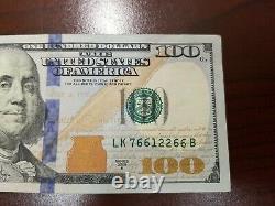 Series 2009 A US One Hundred Dollar Bill Note $100 Dallas LK 76612266 B