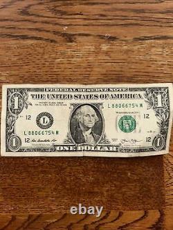 Series 2013 1 dollar bill L88066754M