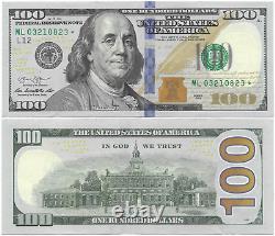 Series 2013 US One Hundred Dollar Bill Star Note $100 SF FRB ML 03210823