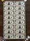 Sheet Of 16 Uncut One Dollar Bills 2003 Federal Reserve Bank Notes Rolled