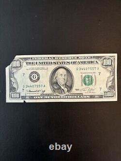 Small Face $100 bill (One Hundred Dollar Bill) Series 1974