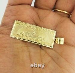 Solid 10K Yellow Gold $100 One Hundred Dollar Bill Currency Pendant