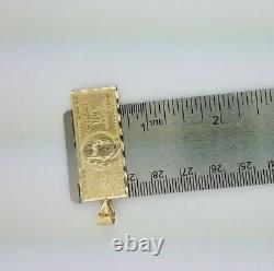 Solid 10K Yellow Gold $100 One Hundred Dollar Bill Currency Pendant