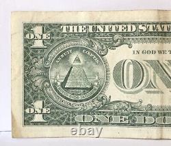 Solid Star Note Error Fancy Serial Number One Dollar Bill Star Note F07543508