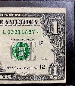 Super rare one dollar bill star note Off-Center In Both Side Over Ink (3)