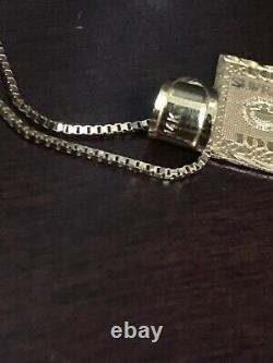 Supreme 100 Dollar Bill 14k Gold Necklace Used / One Hundred Benjamin Franklin