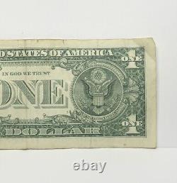 True Binary Fancy Serial Number One Dollar Bill F00110001B 1s 0s Low Sum of 3