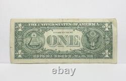 True Binary Fancy Serial Number One Dollar Bill F00110001B 1s 0s Low Sum of 3