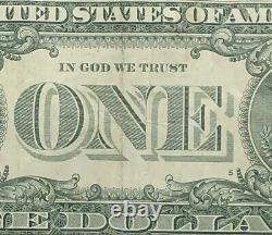 True Binary Fancy Serial Number One Dollar Bill F00110001B 1s 0s Low Sum of 3